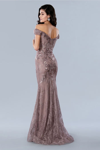 Stella Couture 23357 Long Formal Sequin Mother of the Bride Dress - Mother of Bride Dresses