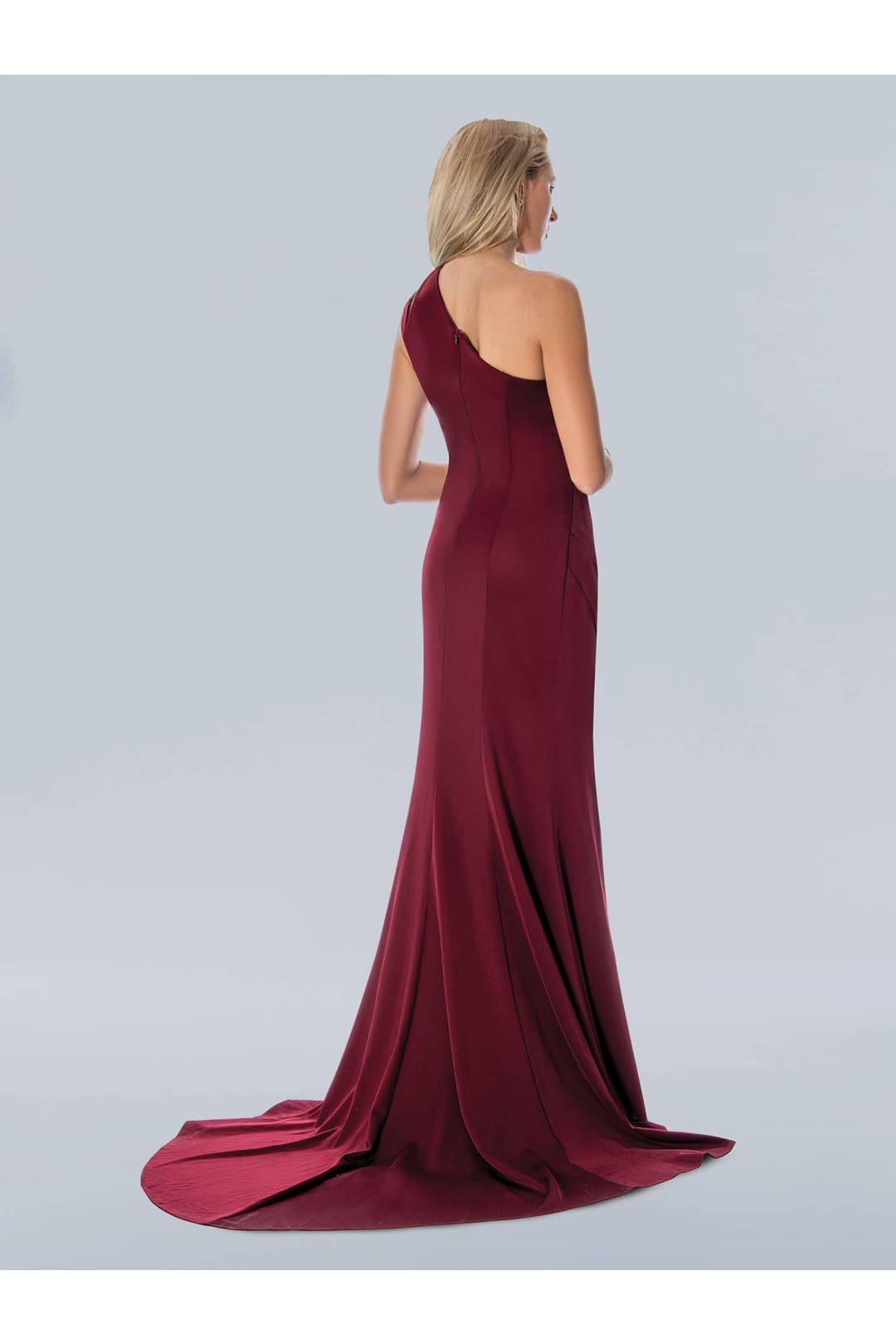 Formal Dresses Long Formal Side Pleat Prom Dress Burgundy
