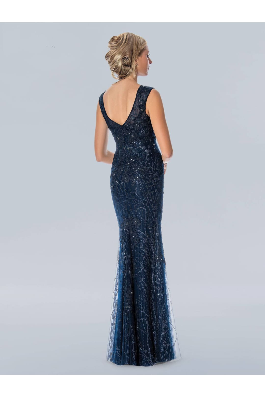 Formal Dresses Long Formal Overskirt Prom Dress Navy