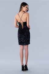 Stella Couture 23712 Formal Homecoming Sequin Cocktail Mini Dress - Cocktail Dresses