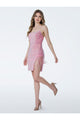 Cocktail Dresses Homecoming Short Fitted Sequin Fringe Dress Pink
