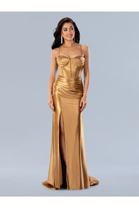Prom Dresses Prom Pleated Long Formal Dress Gold