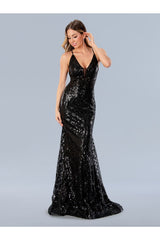 Prom Dresses Sequin Formal Long Prom Dress Black