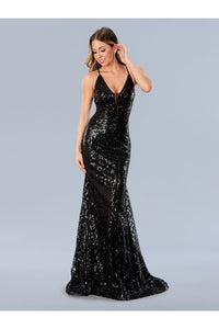 Prom Dresses Sequin Formal Long Prom Dress Black