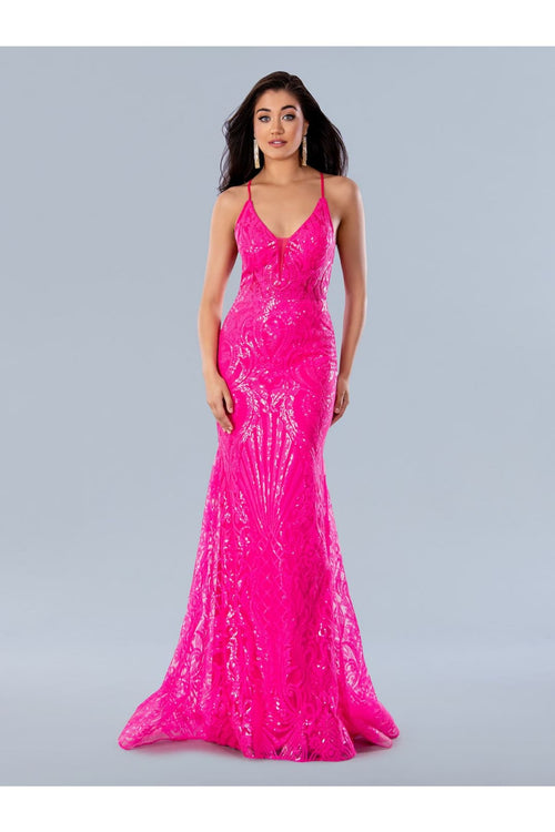 Prom Dresses Sequin Formal Long Prom Dress Fuchsia