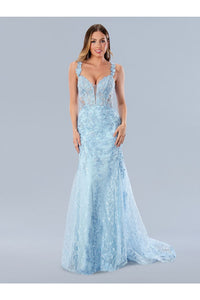 Prom Dresses Beaded Formal Long Prom Dress Blue
