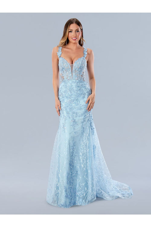 Prom Dresses Beaded Formal Long Prom Dress Blue