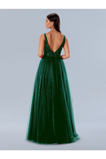 Prom Dresses Sequin Formal Long Prom Dress Emerald Green