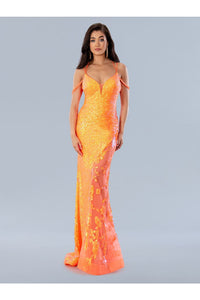 Prom Dresses Prom Long Formal Sequin Dress Orange