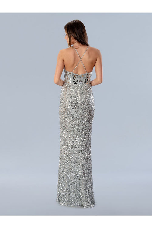 Stella Couture 24161 Sequin Formal Long Mirror Beaded Prom Dress - Prom Dresses