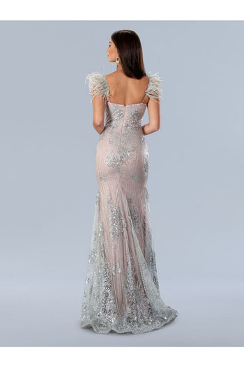 Stella Couture 24166 Formal Long Sequin Prom Feather Dress - Prom Dresses