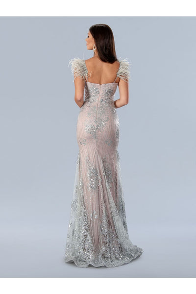 Stella Couture 24166 Formal Long Sequin Prom Feather Dress - Prom Dresses