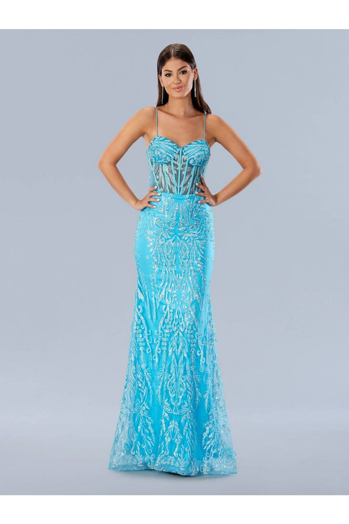 Prom Dresses Long Beaded Formal Prom Dress Blue