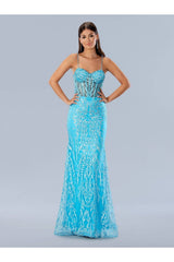 Prom Dresses Long Beaded Formal Prom Dress Blue