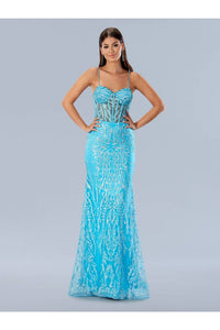 Prom Dresses Long Beaded Formal Prom Dress Blue