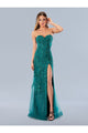 Prom Dresses Long Formal Beaded Prom Glitter Dress Emerald Green