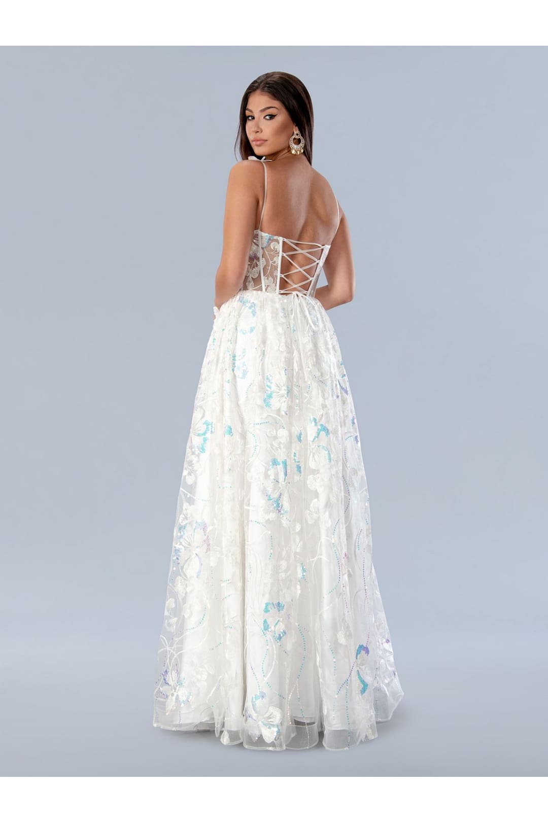 Stella Couture 24187 Long Formal Floral Sequin Prom Dress - Prom Dresses