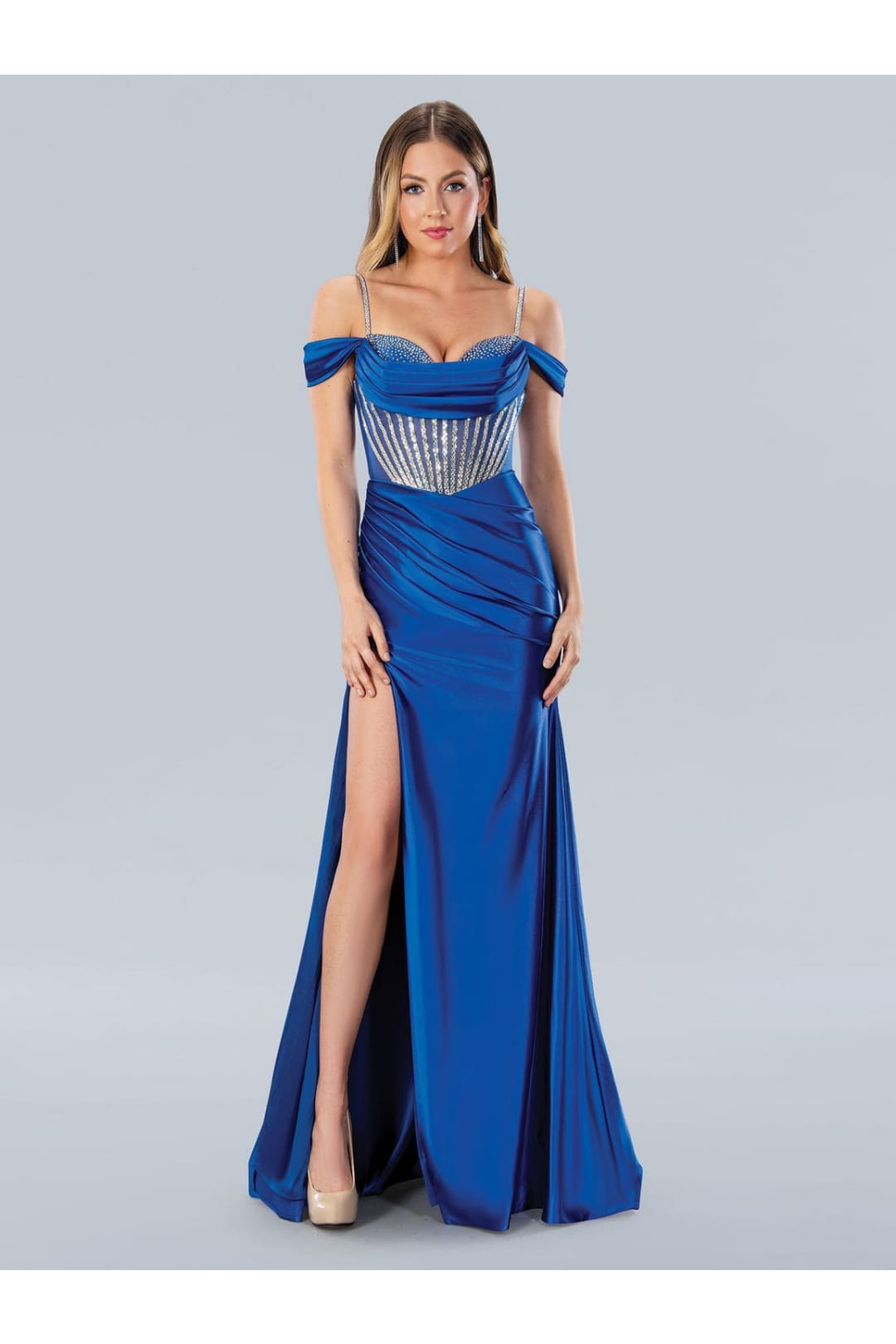 Prom Dresses Long Formal Prom Beaded Dress Royal