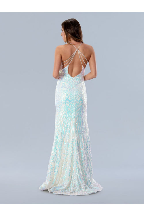 Stella Couture 24195 Long Formal Iridescent Sequin Prom Dress - Prom Dresses