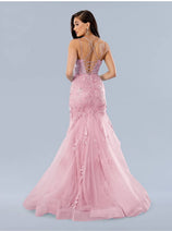 Stella Couture 24197 Long Formal Applique Prom Dress