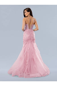 Prom Dresses Long Formal Applique Prom Dress Pink