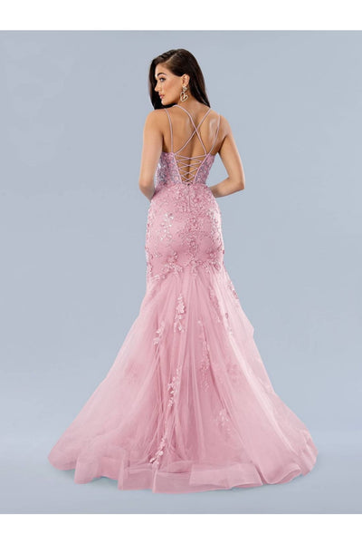 Prom Dresses Long Formal Applique Prom Dress Pink