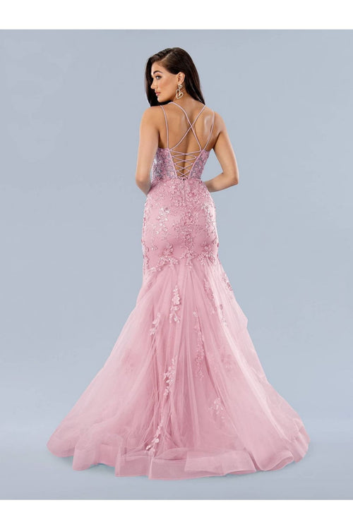 Prom Dresses Long Formal Applique Prom Dress Pink