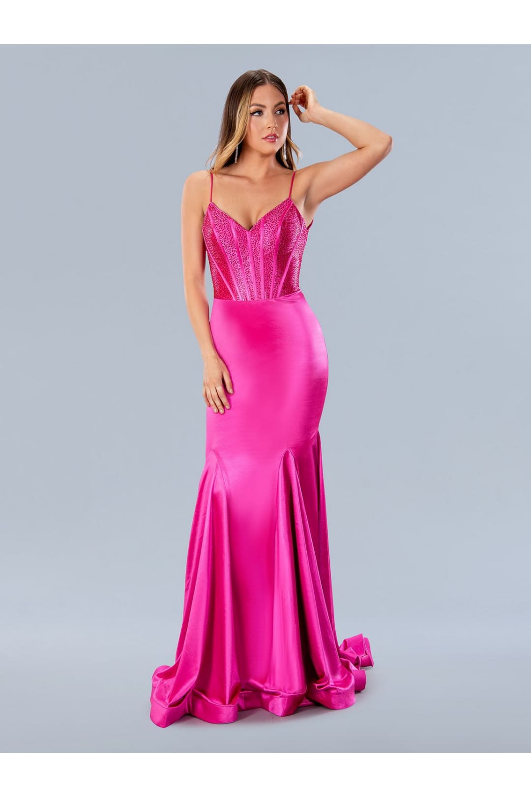 Prom Dresses Formal Long Prom Fitted Dress Fuchsia