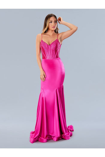 Prom Dresses Formal Long Prom Fitted Dress Fuchsia