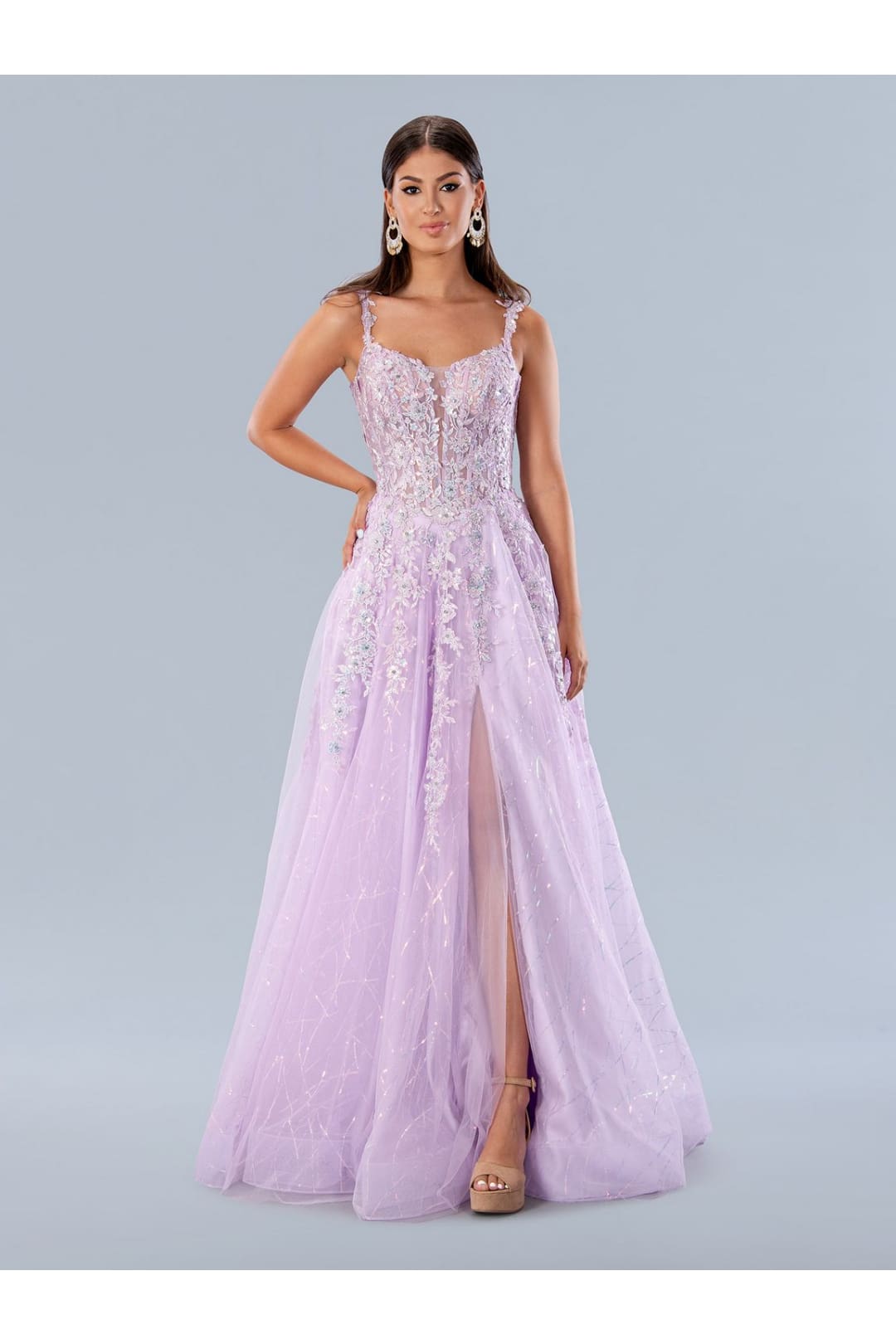 Prom Dresses Formal Long Sequin Prom Dress Lilac