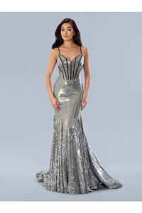 Prom Dresses Long Formal Sequin Prom Dress Silver