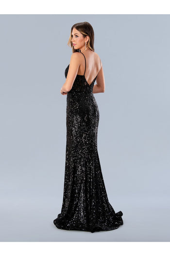 Prom Dresses Beaded Long Formal Sequin Prom Dress Black