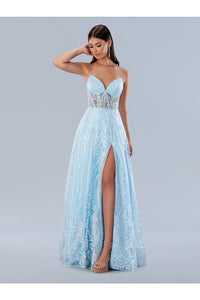 Prom Dresses Long Formal Prom Sequin Dress Blue