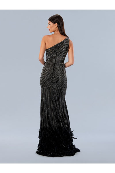 Stella Couture 24224 Long Fitted Formal Prom Feather Dress - Prom Dresses