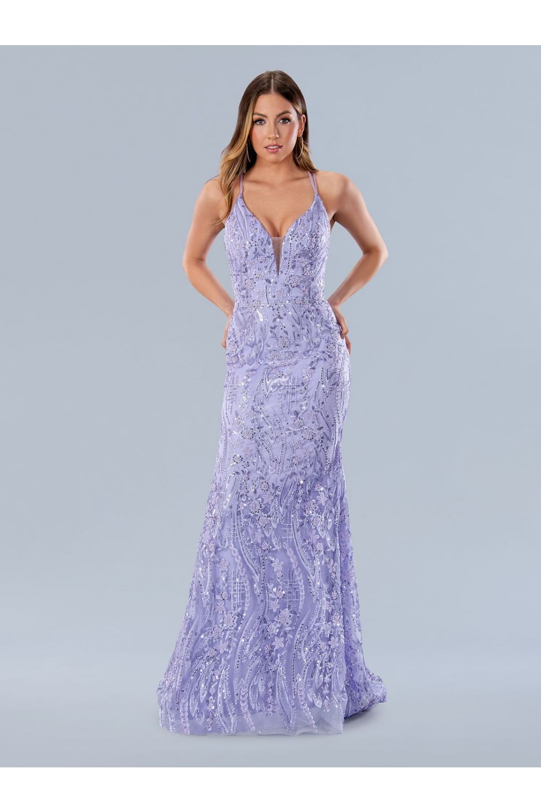 Prom Dresses Sequin Long Formal Prom Dress Lilac