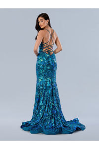 Stella Couture 24239 Floral Sequin Prom Long Formal Dress - Prom Dresses