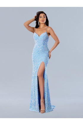 Stella Couture 24240 Fitted Sequin Prom Long Formal Dress