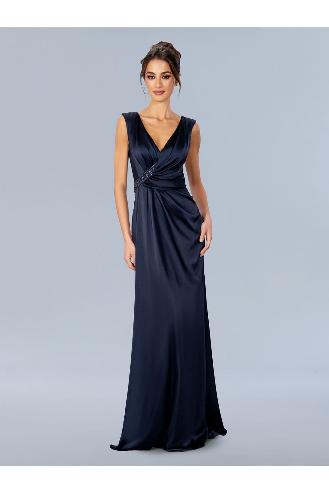 Formal Dresses Long Formal Drape Prom Dress Navy