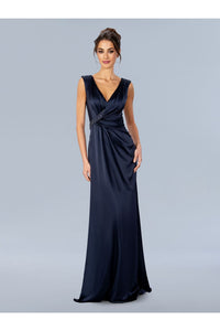Formal Dresses Long Formal Drape Prom Dress Navy