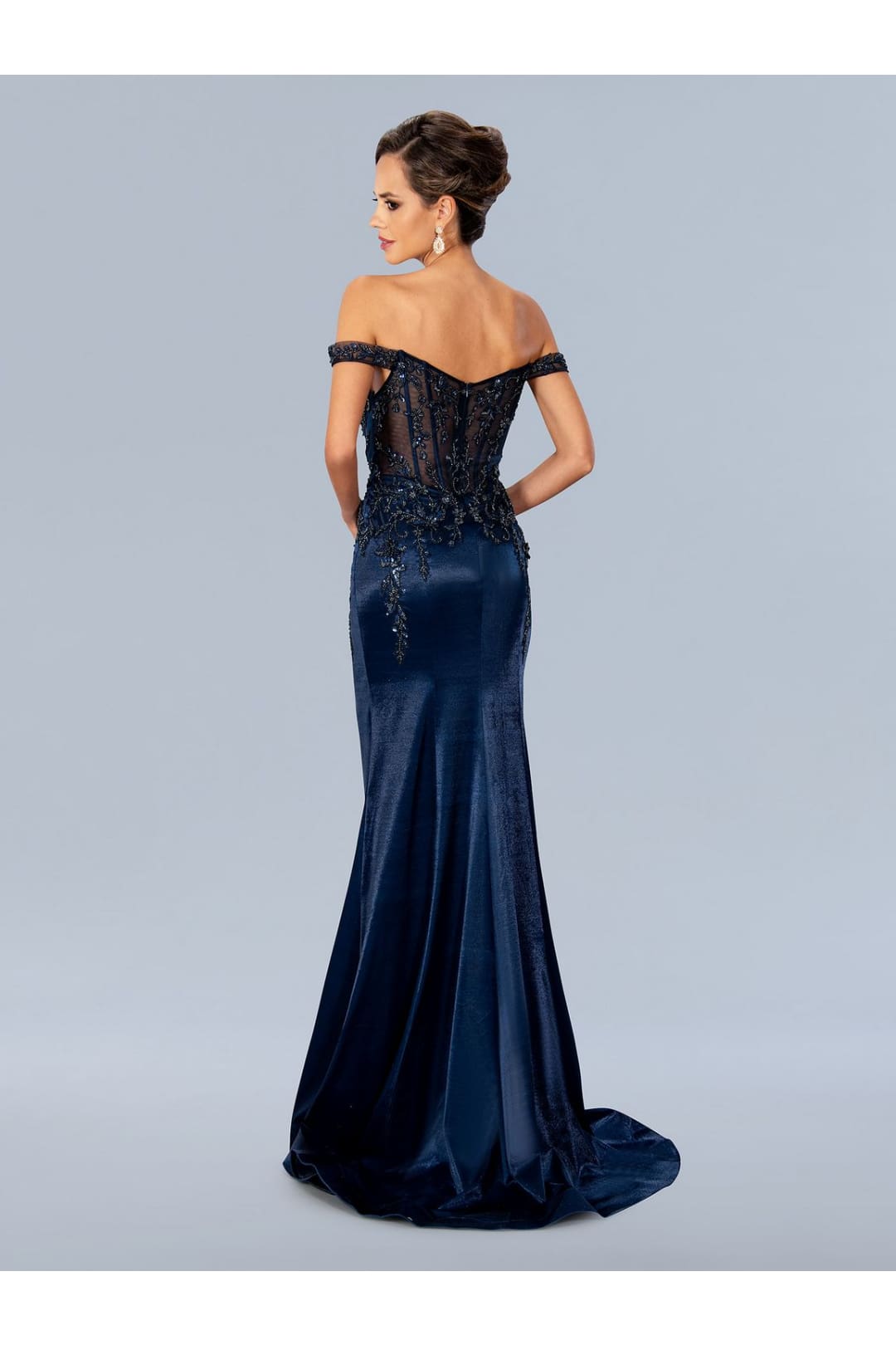 Stella Couture 24303 Long Formal Floral Beaded Prom Dress - Formal Dresses