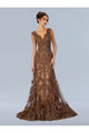 Formal Dresses Long Formal Embroidered Prom Dress Mocha