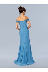 Stella Couture 24319 Long Formal Pleated Mother of the Bride Dress - Mother of the Bride Dresses