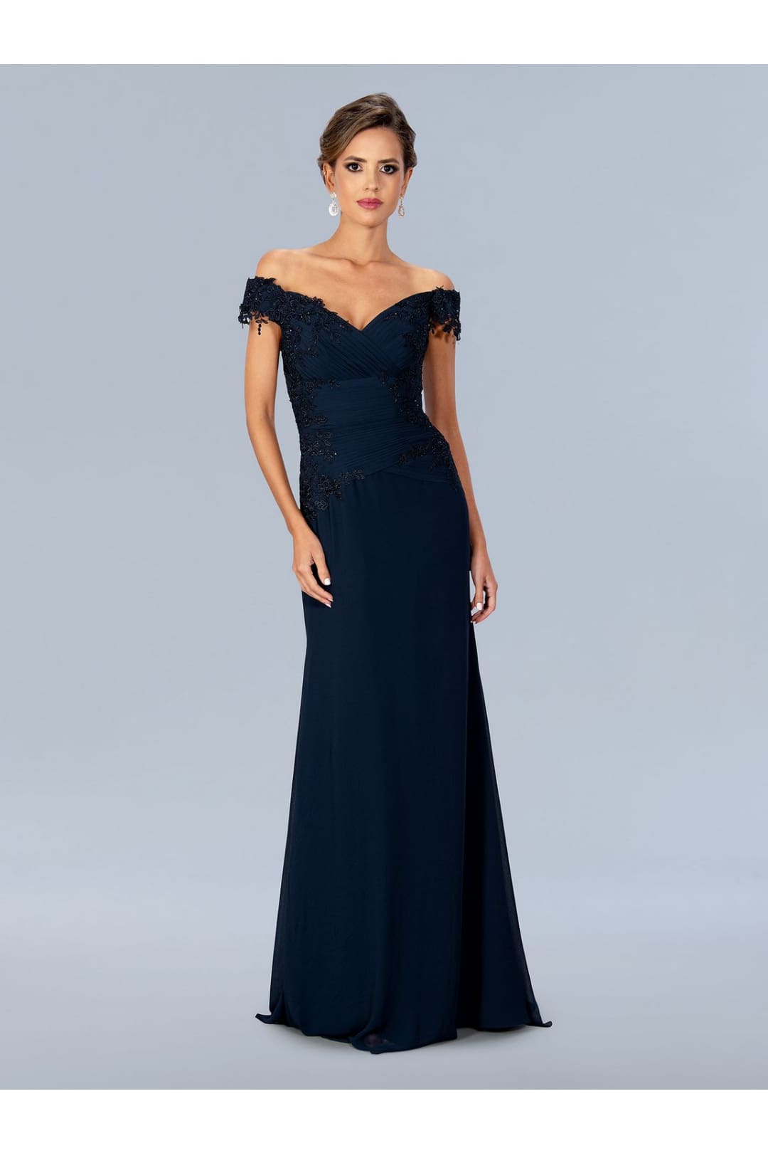 Mother of the Bride Dresses Long Formal Pleated Mother of the Bride Dress Navy