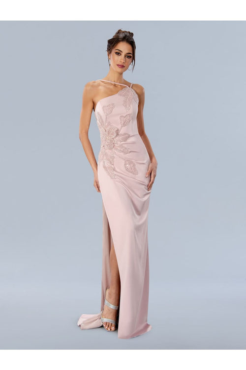 Formal Dresses Long Formal 3D Flower Prom Dress Dusty Pink