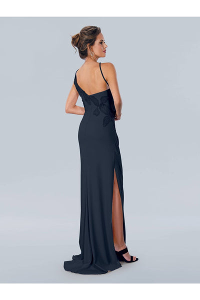Formal Dresses Long Formal 3D Flower Prom Dress Navy
