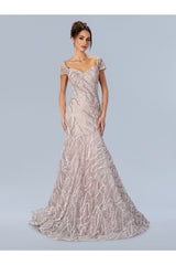 Mother of the Bride Dresses Long Formal Embellished Mother of the Bride Dress Blush