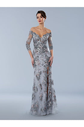 Stella Couture 24366 Long Formal Beaded Applique Evening Dress