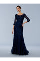 Formal Dresses Long Formal Lace Evening Dress Navy