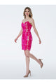 Cocktail Dresses Short Homecoming Sequin Print Cocktail Dress Fuchsia