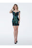 Cocktail Dresses Short Sequin Homecoming Fitted Dress Teal